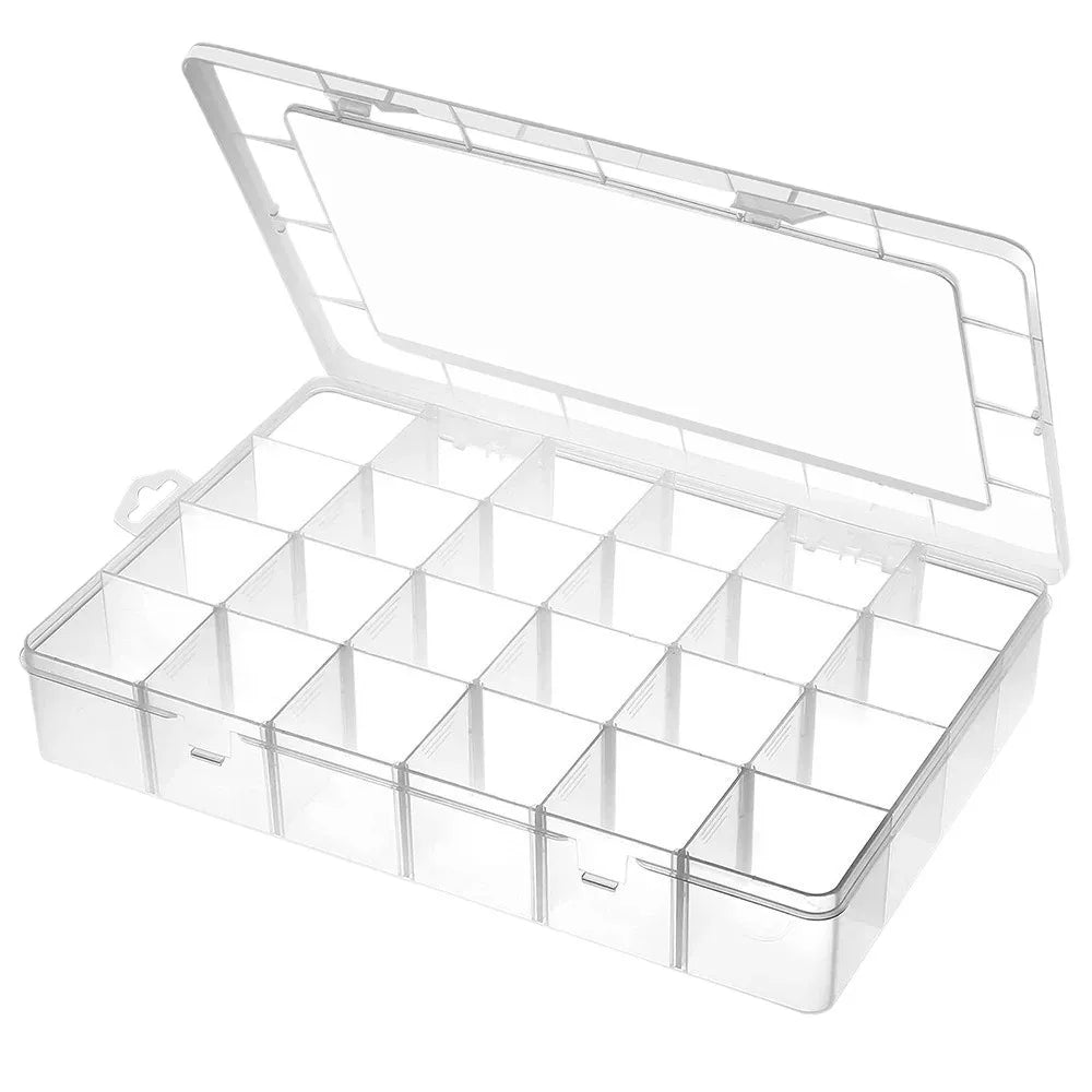 boîtes rangement transparentes 24 compartiments poignées organisation couture broderie accessoires modernes pratiques
