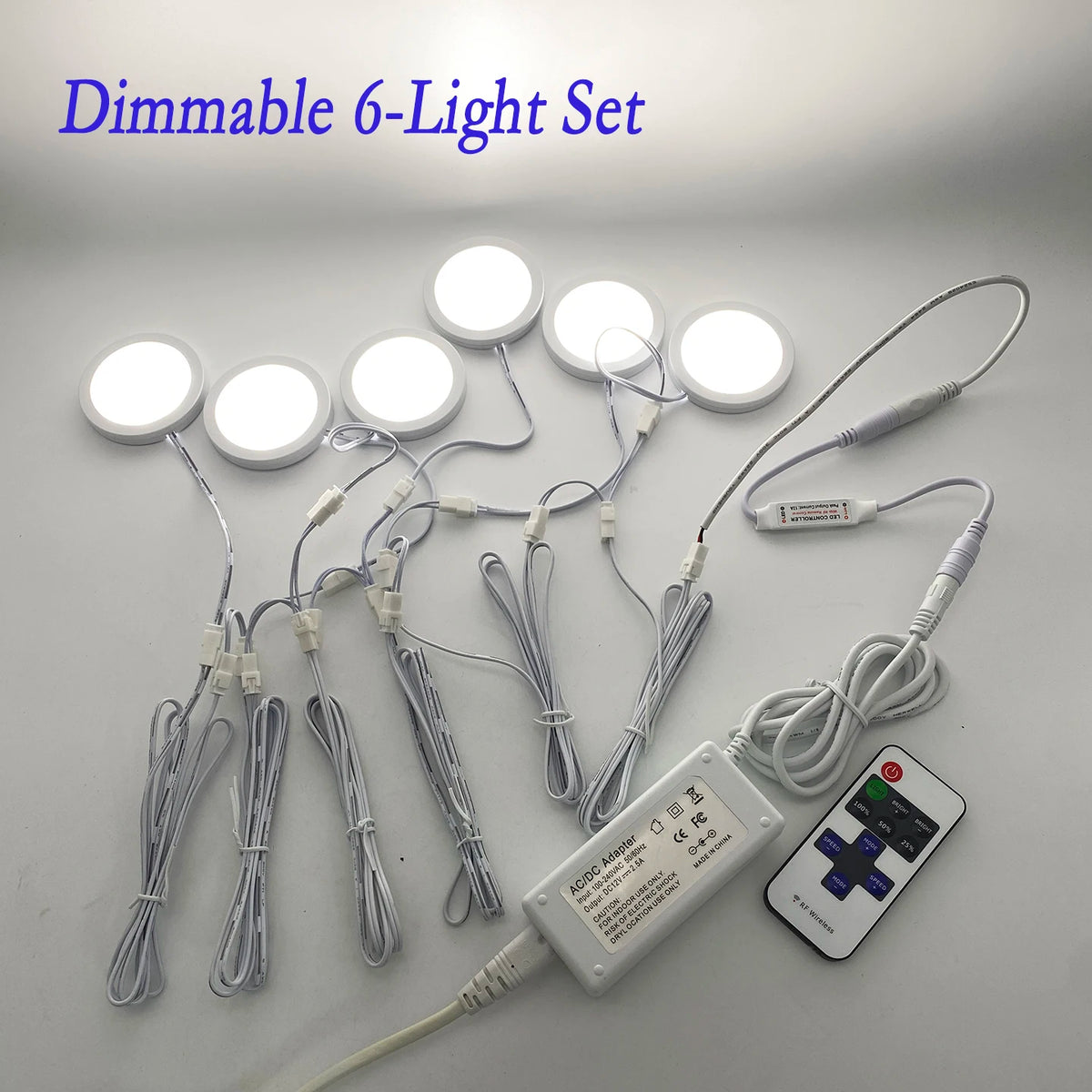ensemble luminaires led blanc moderne 6000k télécommande câbles adaptateur dc12v 3w