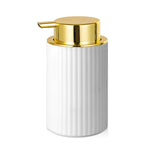 ensemble salle bain moderne distributeur savon noir pot brosses dent blanches pots produits toilette
