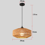 suspension lumineuse tressée rotin moderne salon chambre restaurant lumière E27 crochets câble noir