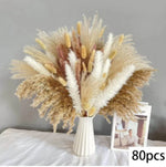 bouquet fleurs séchées boho chic herbe pampas décor table maison anniversaire mariage rustic
