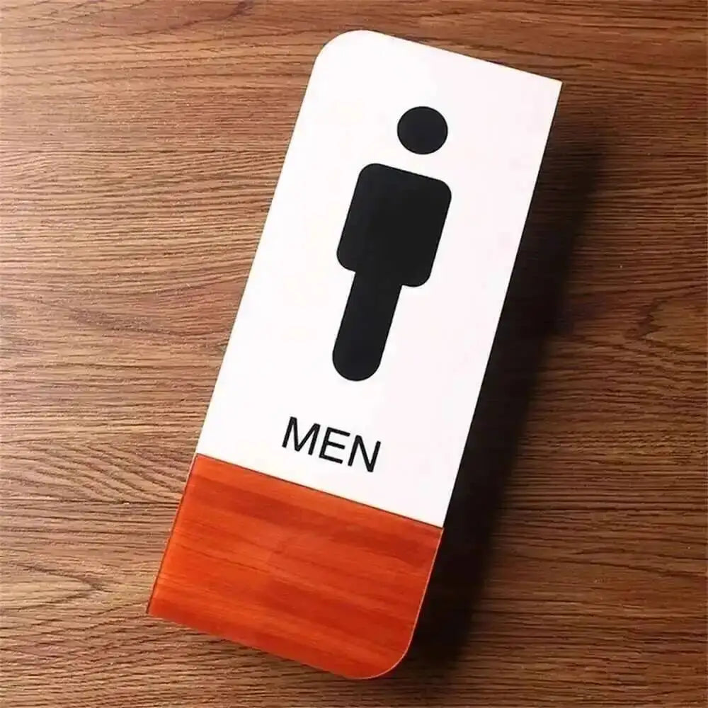 panneau toilettes homme femme adhésif acrylique noir blanc boisclair minimaliste symboles textes