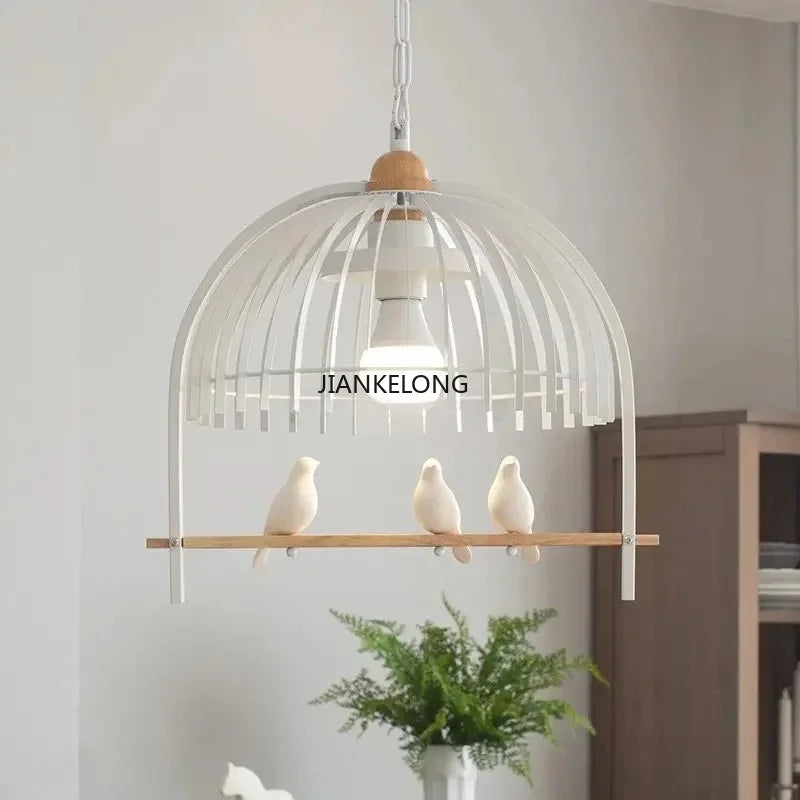 lampe suspendue pendentif blanc noir grille métallique hauteur ajustable moderne rustique chambre salon