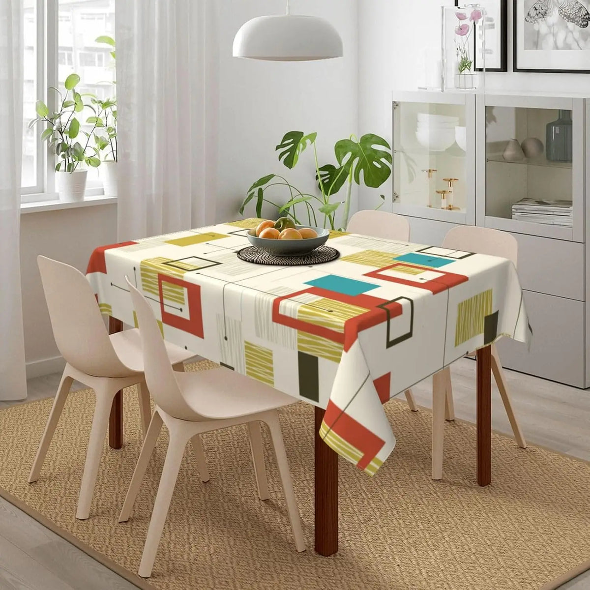 nappe table géométrique moderne polygone colorée réutilisable polyester maison festive