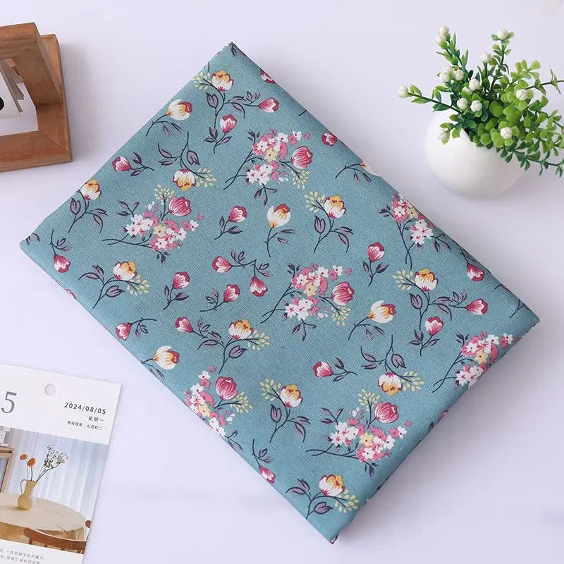 tissu toile imprimé floral violet rose vert orange rouge tissu coton lin résistant bricolage
