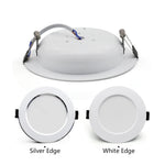 spots led encastrables 7w 9w 12w 15w 18w blanc argent clips modernes