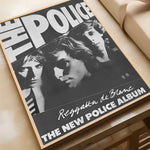 affiche vintage rock groupe police noir blanc bleu jaune salon chambre kawaii déco
