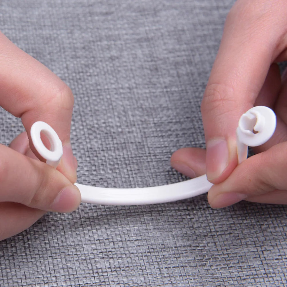 anneaux rideau blancs plastique rond lisses modernes draperies ajustement universel