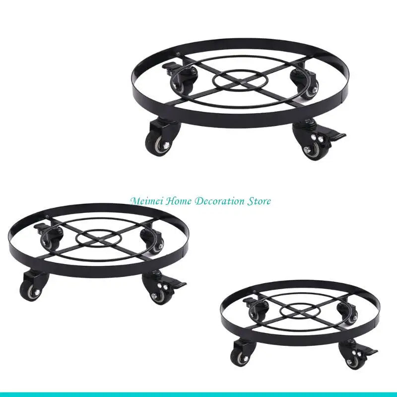 plateau roulettes industriel noir clips quatre roues transport facile plantes plateau métal fer
