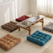 coussin sol carré touffeté géométrique relief moderne multicolore décoration méditation 53x53cm