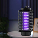 lampe anti moustiques electrique noir moderne barreaux horizontaux 22cm hauteur 10.5cm diametre