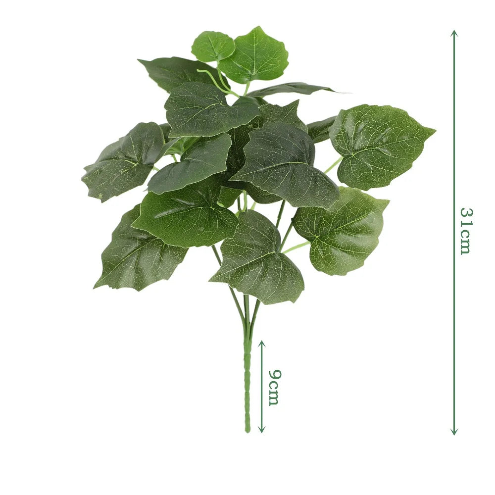 plante artificielle réaliste feuilles variées décor intérieur jardin plastique vert rouge jaune blanc