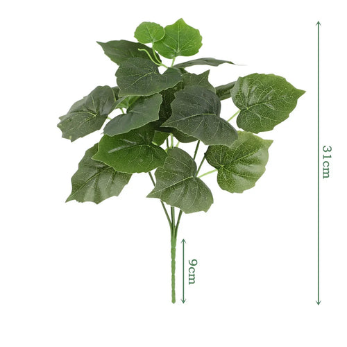plante artificielle réaliste feuilles variées décor intérieur jardin plastique vert rouge jaune blanc