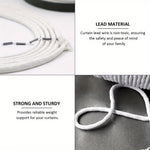 corde rideaux blanc texture tissée moderne clips suspension 5m polyester