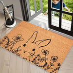 tapis moderne antidérapant chat lapin fleurs entrée garage extérieur durable polyester