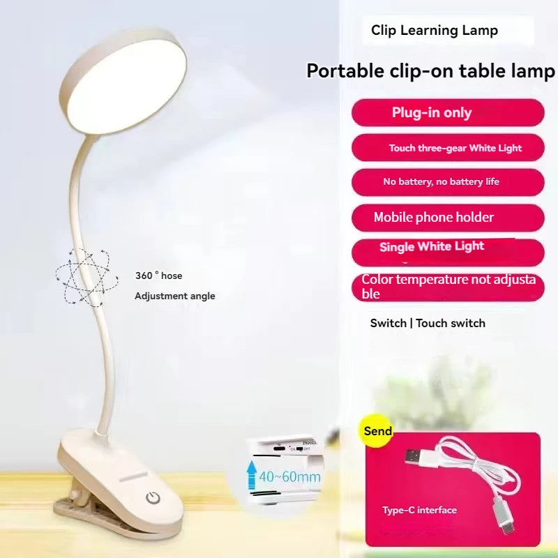 lampe table led rechargeable usb veilleuse clip flexible étude lecture tactile modes yeux moderne