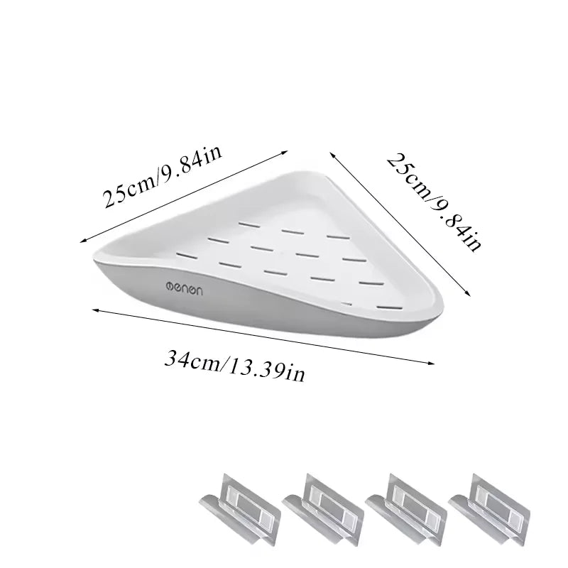 étagère salle bain blanc adhésive imperméable abs moderne porte serviettes triangulaire