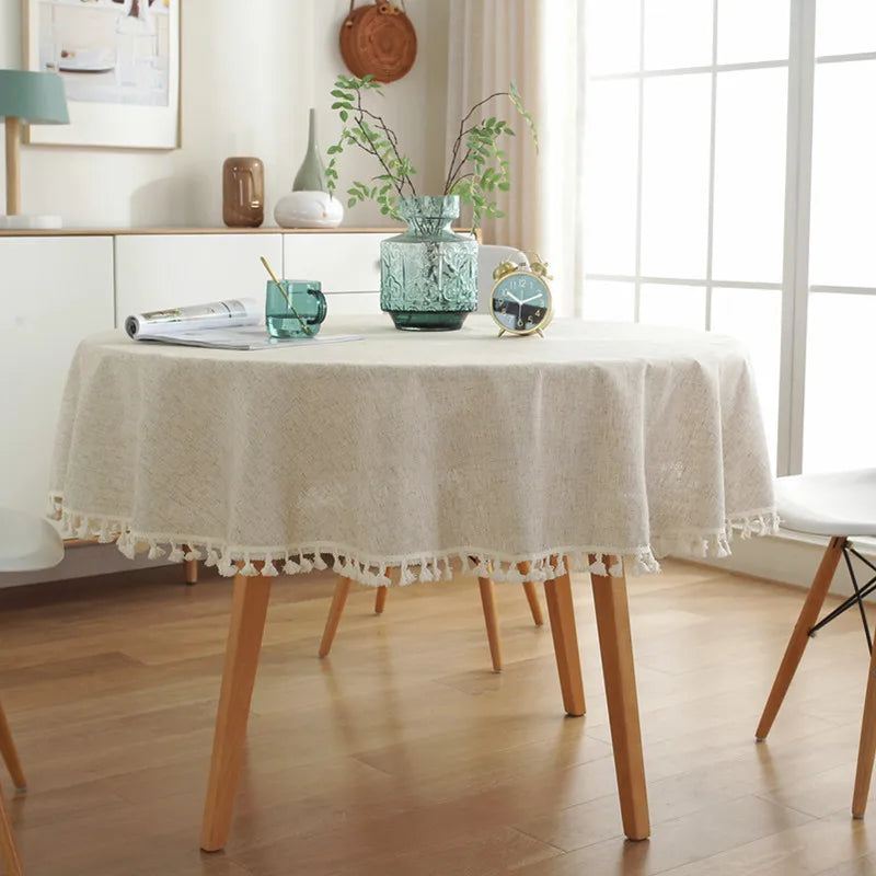 nappe table lin naturelle rustique beige anti froisse extérieure mariage fêtes halloween pâques