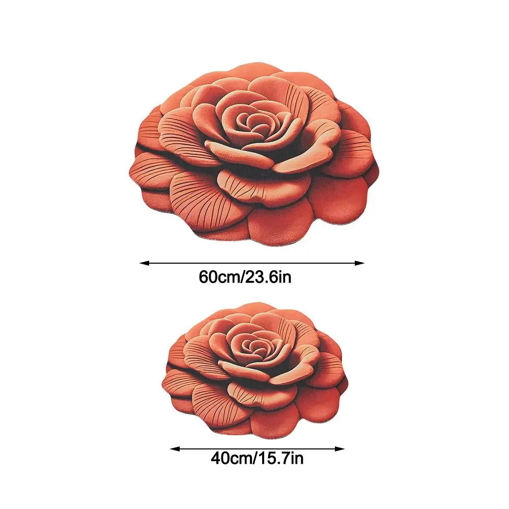 tapis fleur rose relief moderne polypropylène maison chambre rouges bleus verts violets noirs blancs