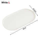 assiettes ovales modernes plastique beige marron blanc stockage cuisine plateaux rangement minimaliste