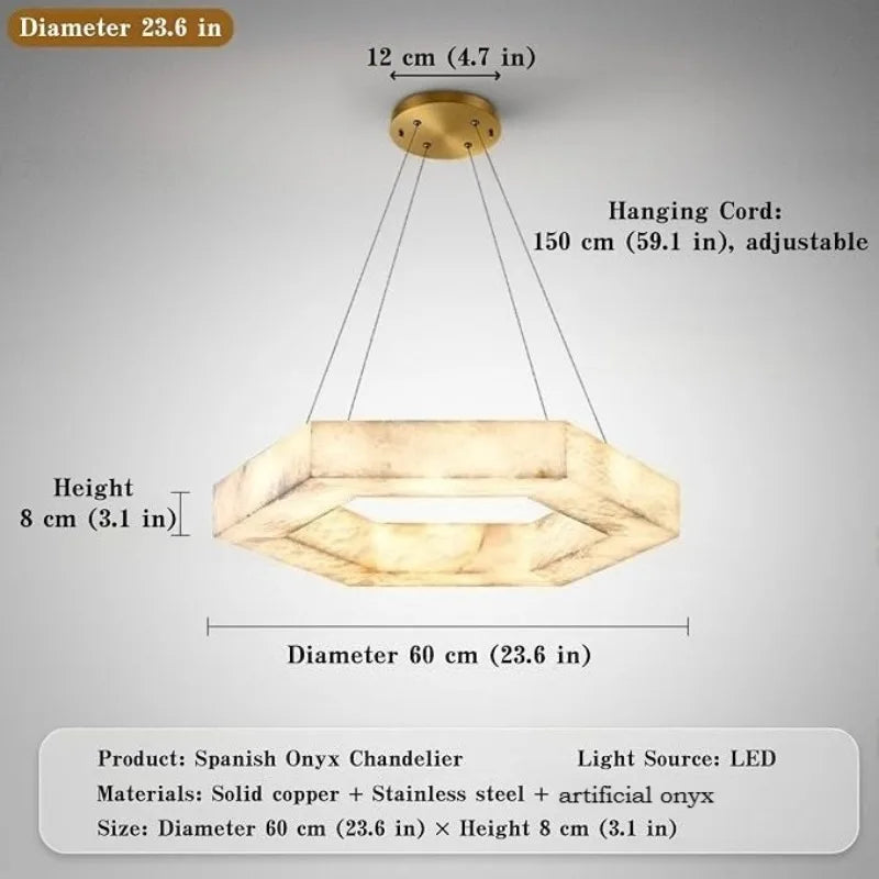 luminaire suspension moderne marbre beige géométrique salon salle manger décoration intérieur luxe