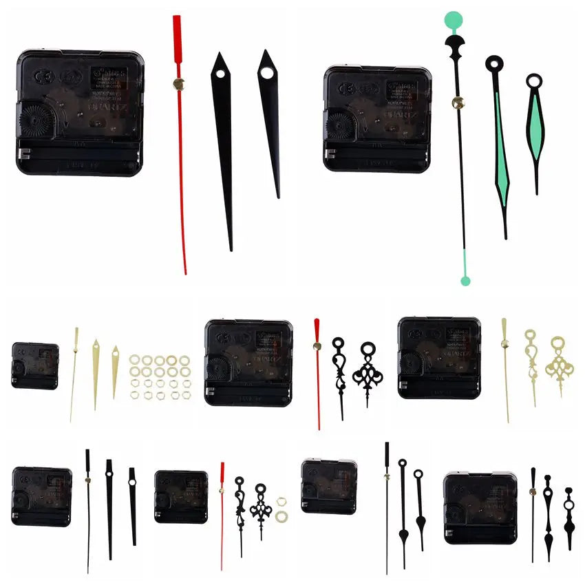 mouvement quartz réparation montre aiguilles métal rectangulaire rainuré noir moderne bricolage horloger pièces rechange