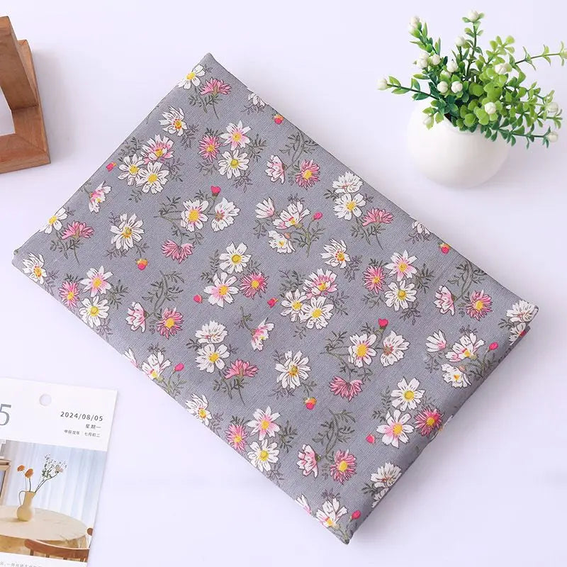 tissu toile imprimé floral violet rose vert orange rouge tissu coton lin résistant bricolage