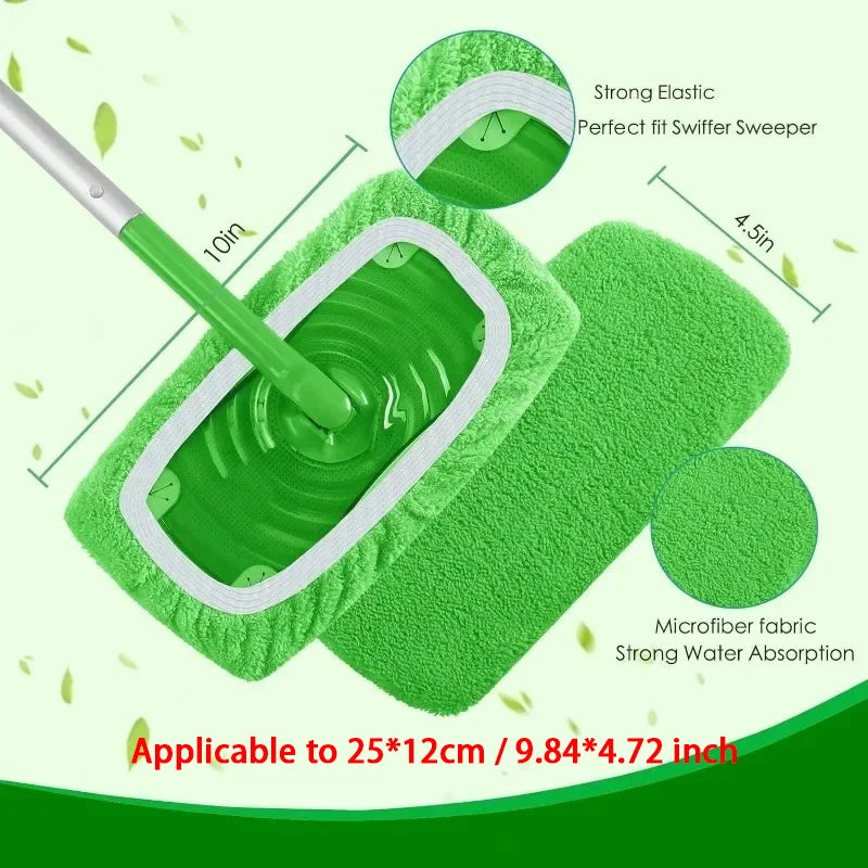 balai microfibre doux réutilisable vert moderne pratique 25x12cm