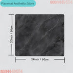 tapis protection antipoussière marbre noir durable cuisine rectangle polyester moderne
