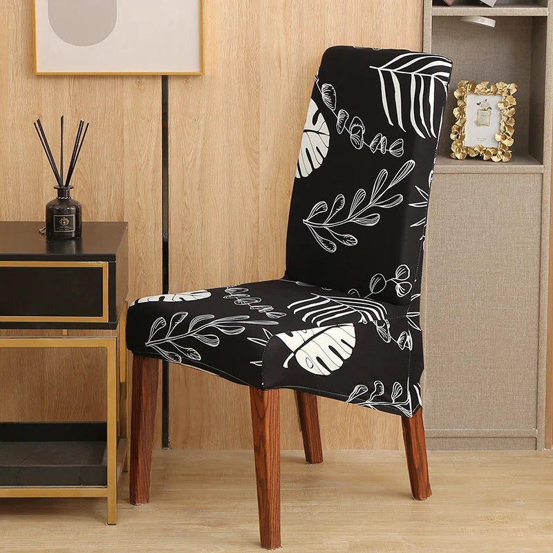 housse chaise xl spandex polyester moderne floral gris noir beige orange