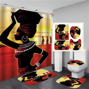 rideau douche ethnique africain motifs géométriques femme tapis couverture toilette stickers