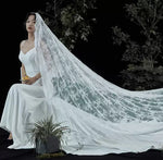 voile mariée dentelle transparent femme classique élégant romantique blanc jaune fleurs