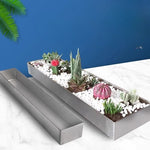 bac fleurs moderne acier inoxydable lisse opaque simple extérieur intérieur plante succulente décoration balcon