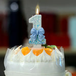 bougies anniversaire chiffres blanc bleu paillettes argentées festives tringle decoration