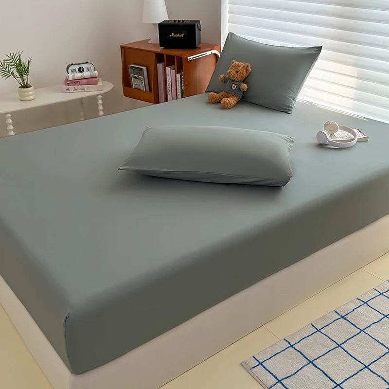 housse lit simple double king queen rose clair coton polyester moderne drap housse matelas