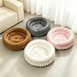 lit chien gris peluche moelleux moderne confortable coussin amovible douxintérieurDimensions40cm50cm60cm