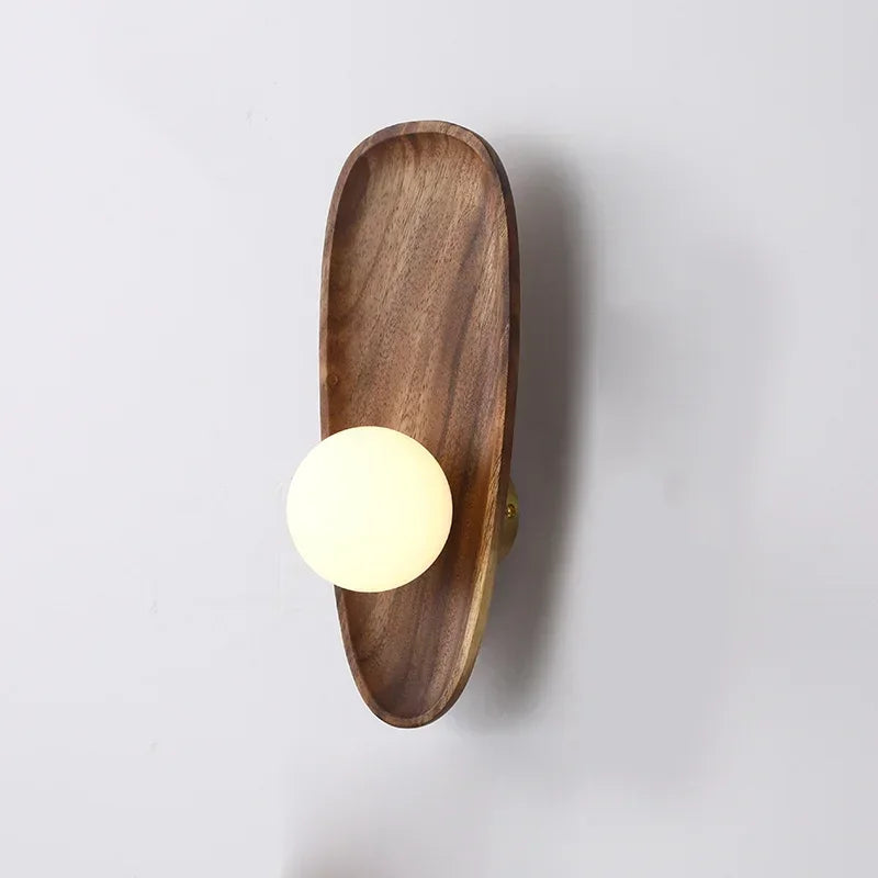 applique murale moderne minimaliste bois lumière led blanc doré chambre
