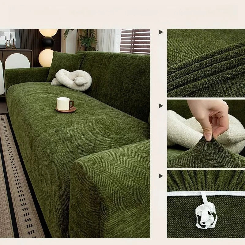 housse canapé marron clair texture lin moderne elastiques machine wash seater sofa cover