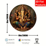 Décoration murale ronde ornement Ganesha semi translucide 20cm dia fixations