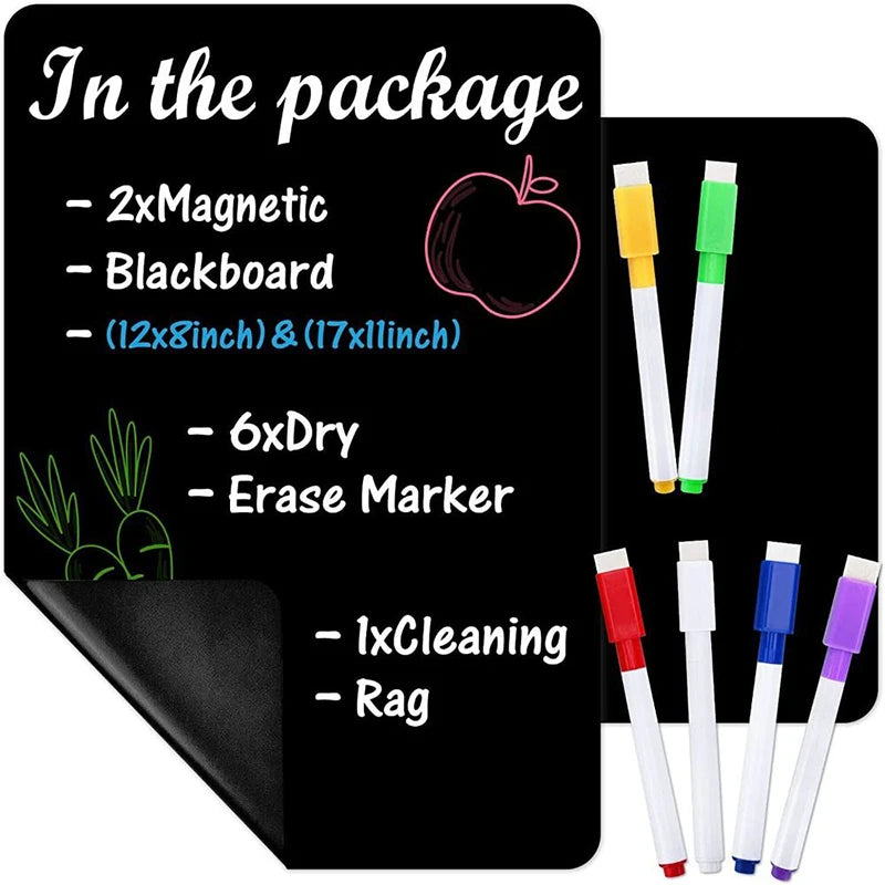 tableau noir magnétique aimants effaçable sec humide stickers réfrigérateur modernes cartes memo crayons chiffon