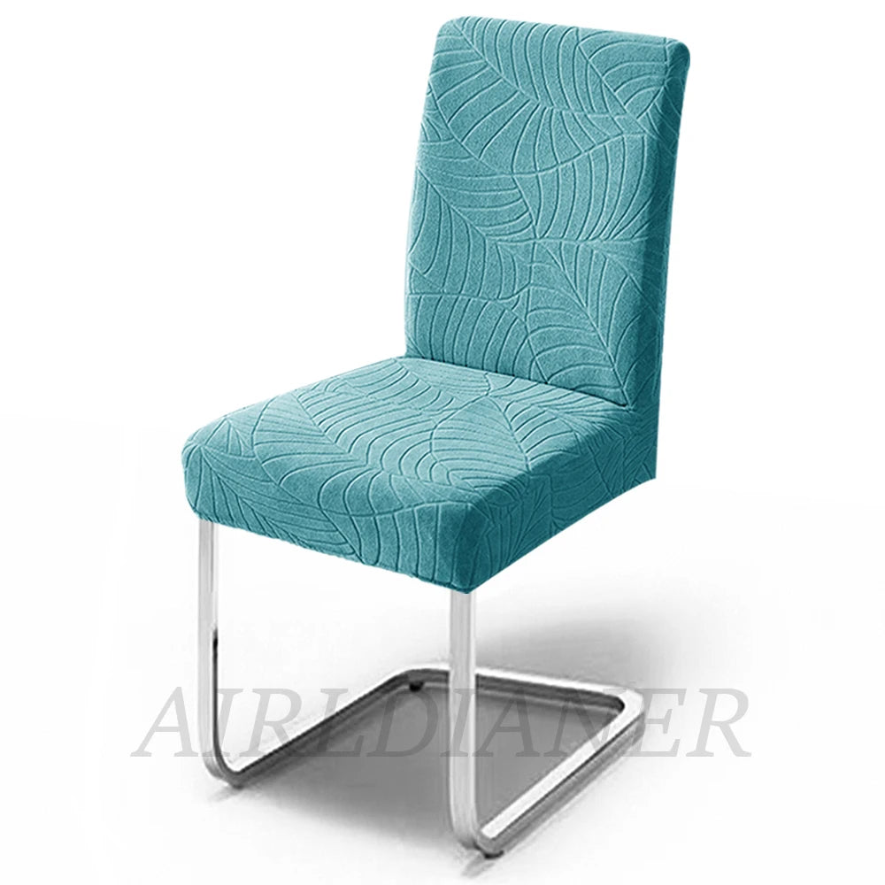 housse chaise gris feuilles moderne élastique polyester extensible mariage banquetôtel salle manger