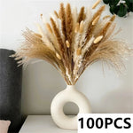 bouquet fleurs séchées pampas naturel beige marron blanc décoration maison anniversaire mariage rustic