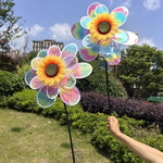 décoratif moderne fleur colorée rayures orange jaune bleu rose vert tringle noire extérieur jardin