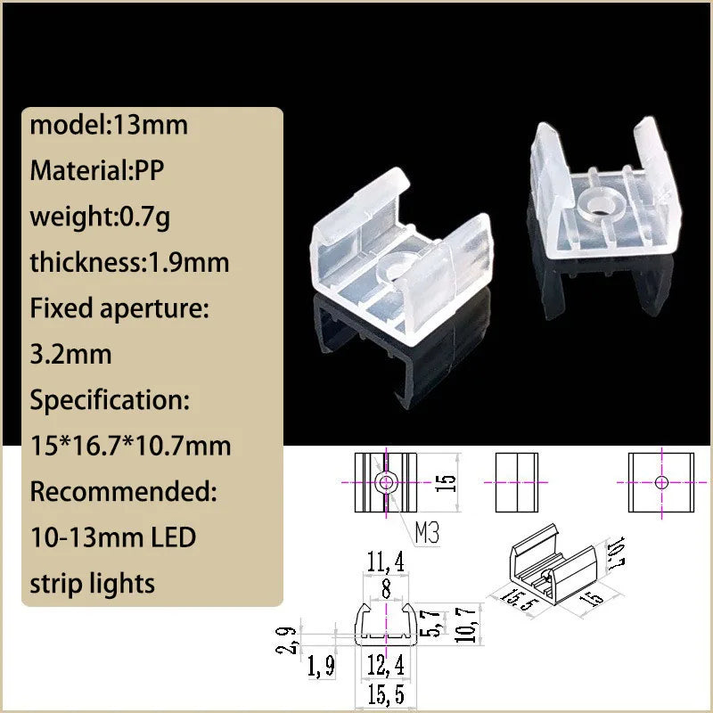 clips montage ruban led transparents vis moderne pack 50 clips fixations led