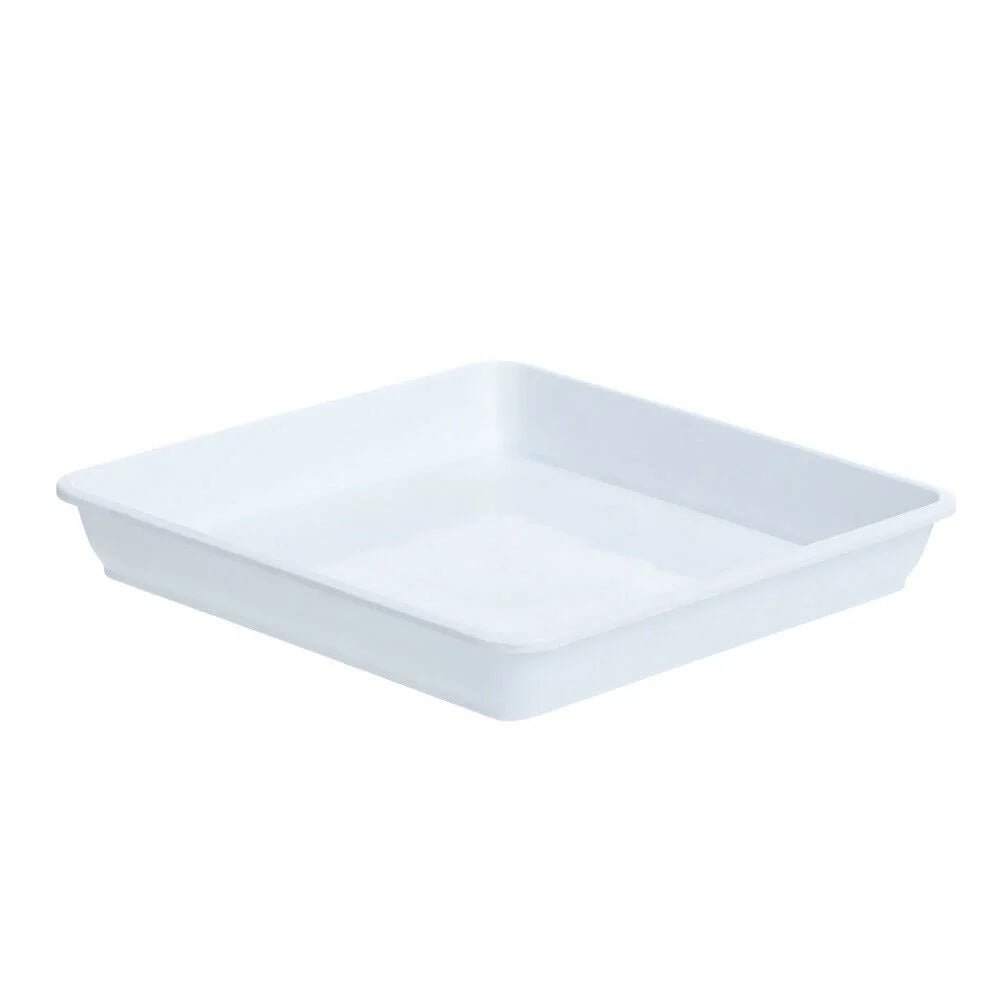 plateau carré récupération eau plastique noir moderne 12x12cm 15x15cm 18x18cm 22x22cm 25x25cm