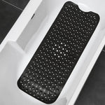 tapis bain antidérapant 40x100cm bleu clair rose pâle blanc noir moderne perforations adhésif salle