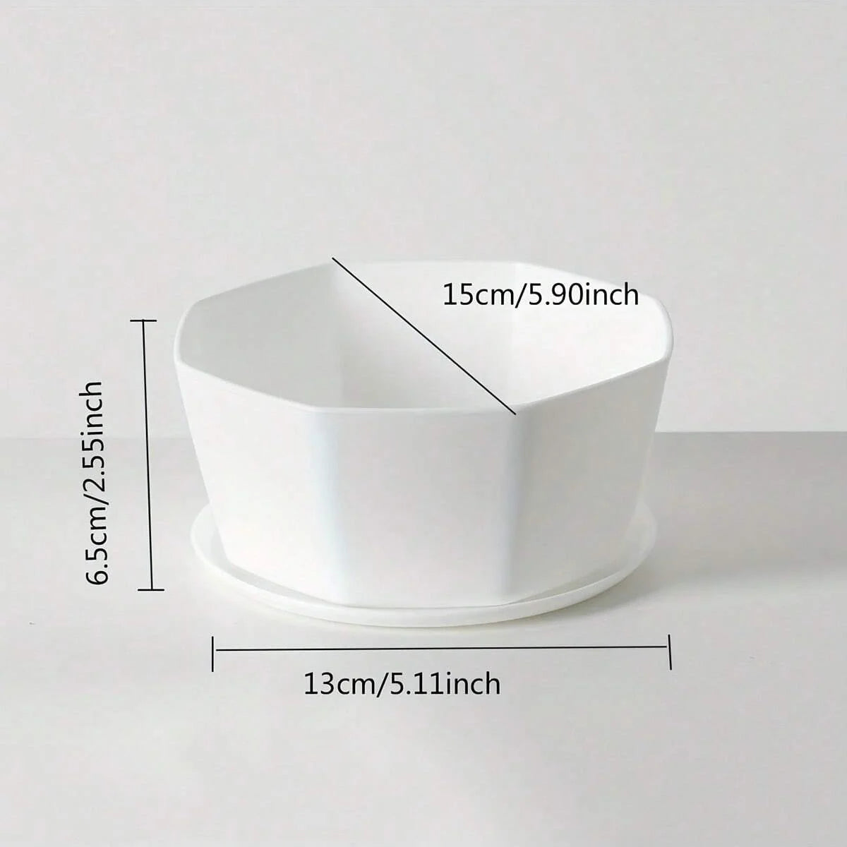 cache pot moderne plastique blanc gris noir jaune hexagonal plante intérieure drainage set pièces