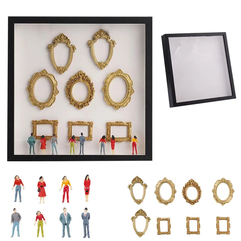 cadres photo miniatures or figurines baroques décoration led boîtes ornements dorés vintage figurines hommes