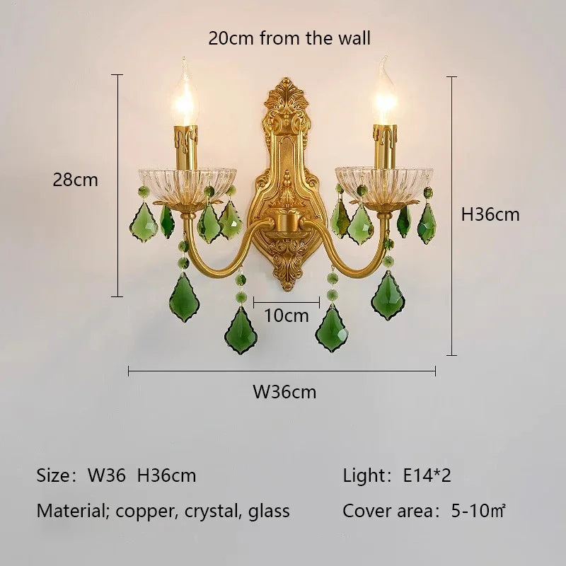 lustre cuivre poli cristal doré classique baroque chandelier led 10 têtes