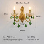 lustre cuivre poli cristal doré classique baroque chandelier led 10 têtes